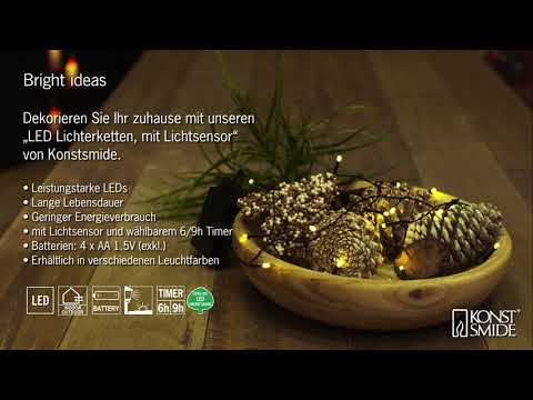 Konstsmide LED-Lichterkette mit Timer, warmweiß, 20 LEDs Konstsmide LED-Lichterkette mit Timer, warmweiß, 20 LEDs