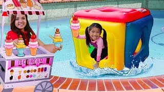 Emma Pretend Play w/ Giant Cube Swimming Pool Party Inflatable Float Toy Emma Pretend Play w/ Giant Cube Swimming Pool Party Inflatable Float Toy