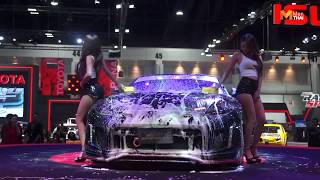 Race Queen Thailand ควงคู่ Race Queen Japan โชว์ล้างรถ Auto Salon 2019 ระอุไปทั้งเวที