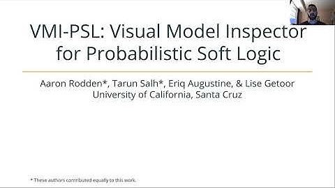 VMI-PSL: Visual Model Inspector for Probabilistic Soft Logic - RecSys 2020 Teaser - Tarun Salh