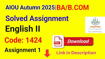 AIOU Code 1424 Solved Assignment No. 1 | Autumn 2025 | English II