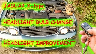 Jaguar X-type headlight bulb replacement and headlight improvement
