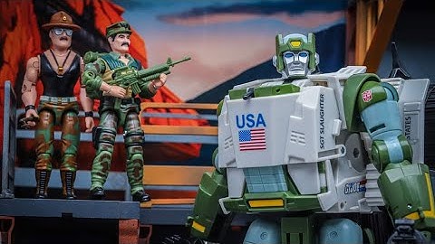 New Transformers Gijoe Kup with Sgt Slaughter & Letherneck figures on hand images by notrab