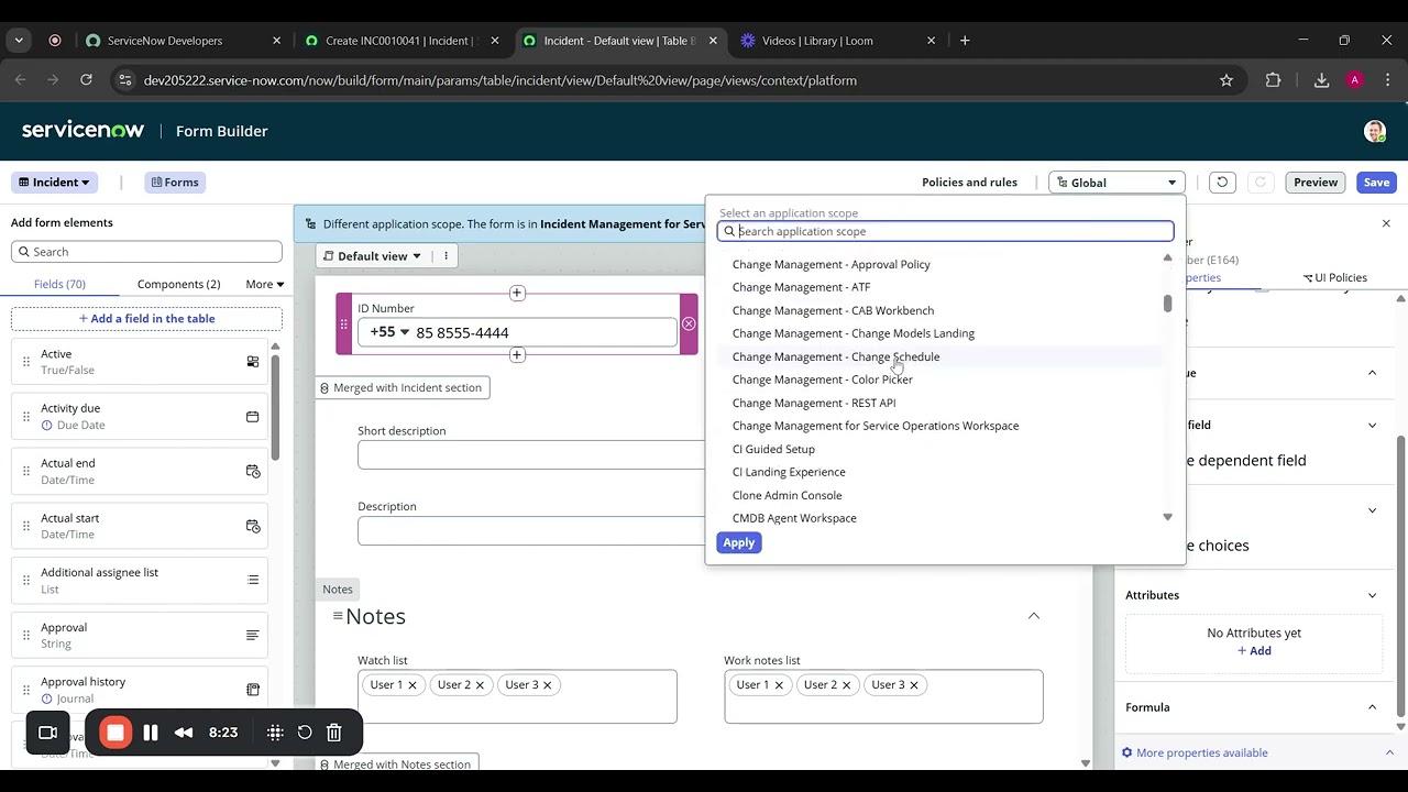 Form Builder Customization in ServiceNow Episode 30