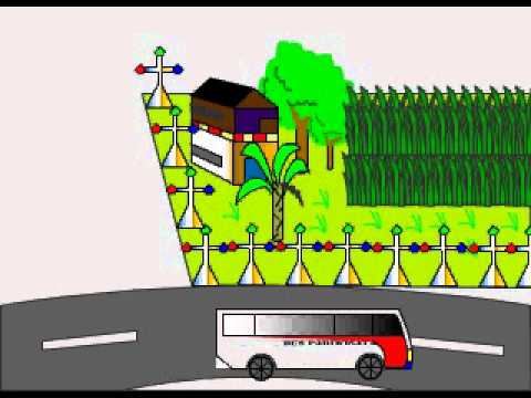  Animasi  Mobil Daun  Bergerak  Lampu Kedap Kedip dan Pohon 