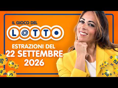 Video Estrazione in diretta del Gioco del Lotto e del Simbolotto di Martedì 22 Settembre 2026