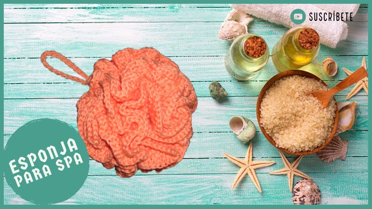 Disfruta tu Spa con esta ESPONJA DE BAÑO ecológica ♻️ (Tejida a crochet)