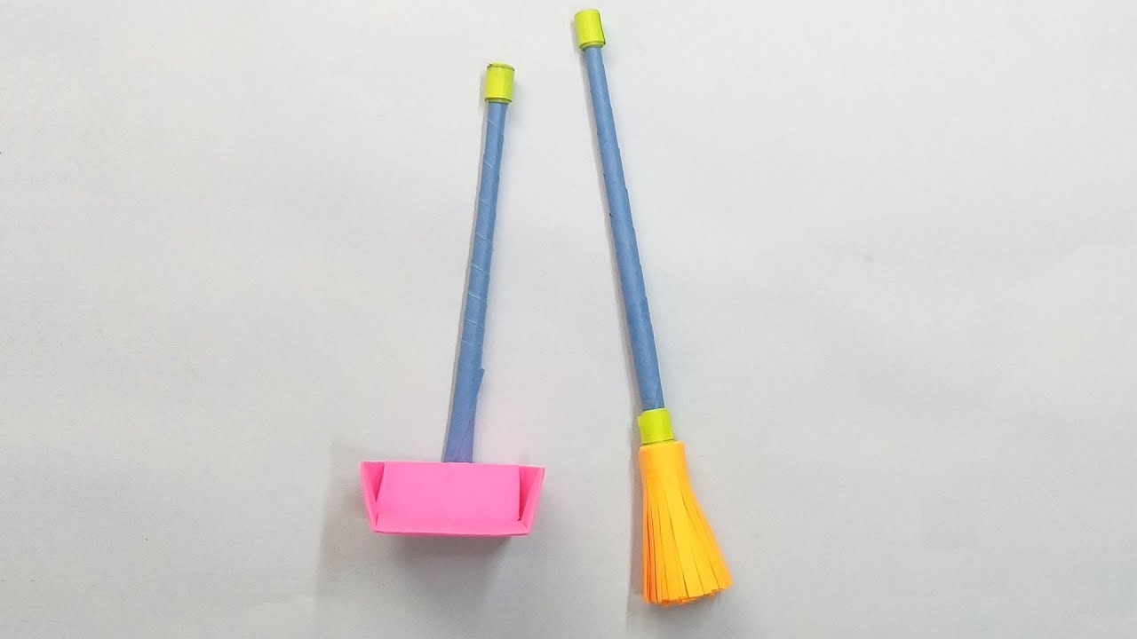 Paper Sweeping Broom And Dustpan
