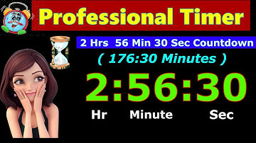 Timer Countdown 176:30 Minutes [Reverse Time] 2 Hr 56 Min 30 Sec | Digital Clock | Whatsapp Status