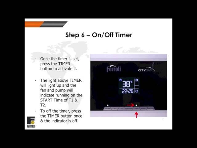 Control Panel - Simple Guide to the use of a Ferroli Gas Water Heater Re  circulation Model - YouTube