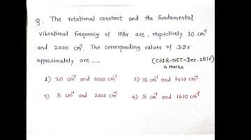 Physical Chemistry|| Molecular Spectroscopy|| CSIR NET Dec. 2016|| Solved Problem