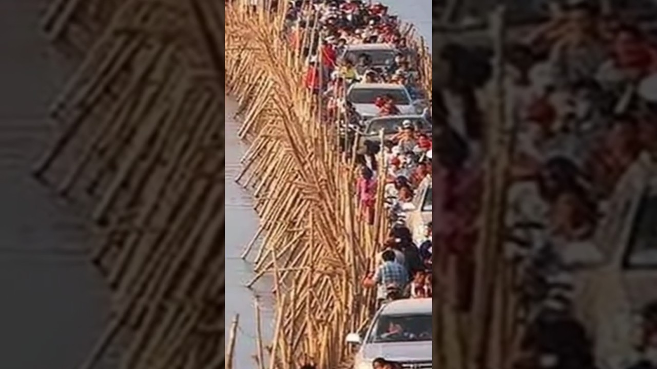 The bamboo bridge is built in March and dismantled in September every year, and it charges eight yua