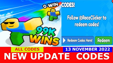 *NEW CODES WORK* [OBBY UPDATE ] Race Clicker ROBLOX |ALL CODES | November 13, 2022
