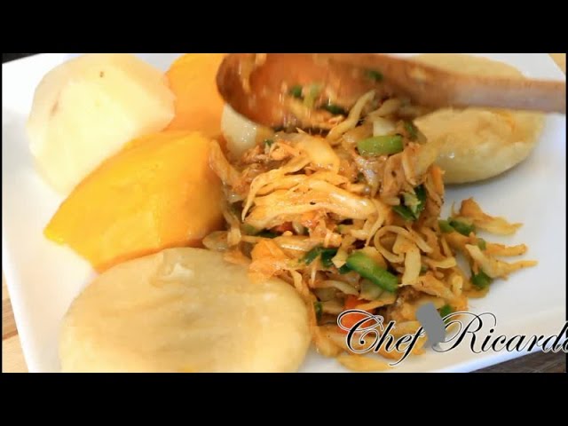 Sait Fish And Cabbage Served With Hard Food | Recipes By Chef Ricardo | Chef Ricardo Cooking