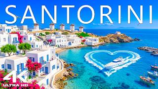[4K] Santorini 🇬🇷 🌊 Oia, Caldera Cliffs & Aegean Sea Paradise | Deep House 🎶