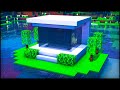 Minecraft Smallest Waterfall Modern House | How to build a Cool Modern House Tutorial