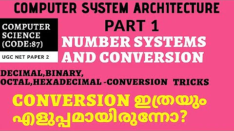 Number Systems and Conversion Part1|Binary,Decimal,Octal,Hexadecimal|Computer system architecture|CS