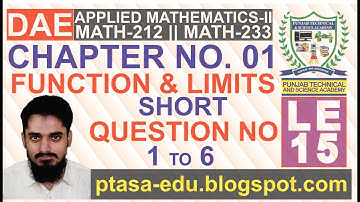 dae math 212 2nd year chapter no 1 short question no 1 to 6