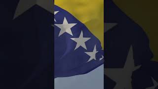 National anthem and waving flag of Bosnia