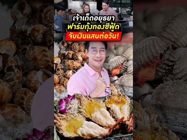 พิกัดร้านเด็ด “ฟาร์มกุ้งทองซีฟู้ด” ตลาดกลางอยุธยาที่จับเงินแสนต่อวัน!🦐#เศรษฐีป้ายแดง