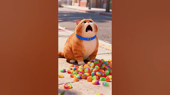 Cat's Fruit Hard Candy MISHAP! What Happened Next#shorts #funny #cat #cute #animals #comedy #cartoon