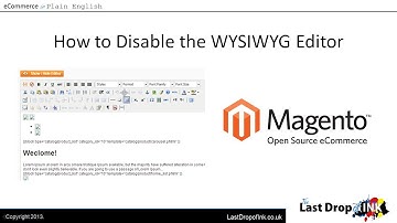 How to Disable the Magento WYSIWYG Editor