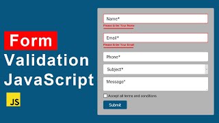 Contact Form Validation JavaScript | Form Validation in Vanilla JavaScript