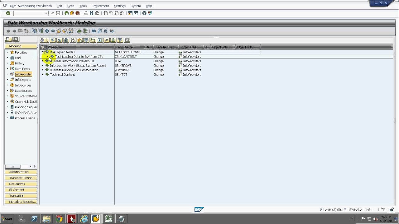 BPC10.1 Consolidation - 5. Loading Data in BW