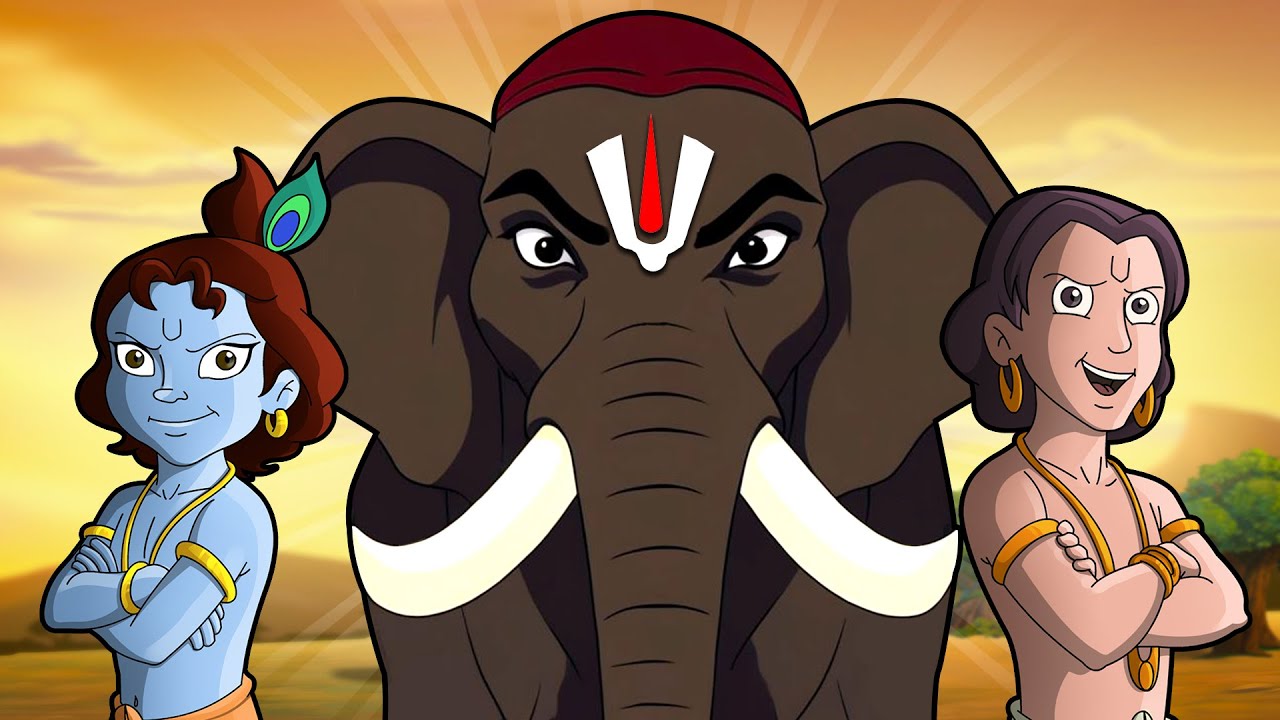 Krishna aur Balram - गजेन्द्र की रक्षा | Elephant Cartoon for Kids | Moral Stories in Hindi
