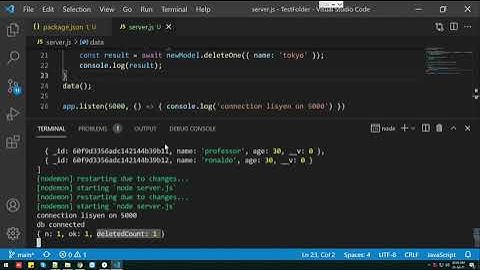 #3 delete the document in mongoDB using nodejs