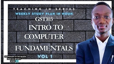 INTRO TO COMPUTER | GST103 | VOL 1 A