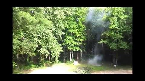 Sure Shot Exploding target with a bag of flour on top for a fireball effect