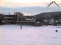 Lanzando boomerangs sobre nieve