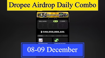 Dropee Daily Combo 08 December | Dropee Daily Combo Today | Today Dropee Combo Card