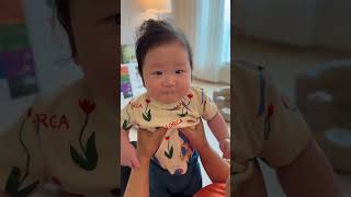 엄마 말씀하시는데 침거품을?! #4개월아기 #baby