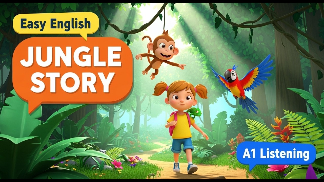 Easy English Listening A1: Jungle Adventure Story for Beginners