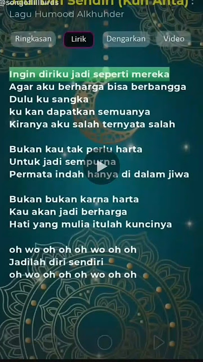 jadi diri sendiri (Kun anta) lagu Humood Alkhuhder