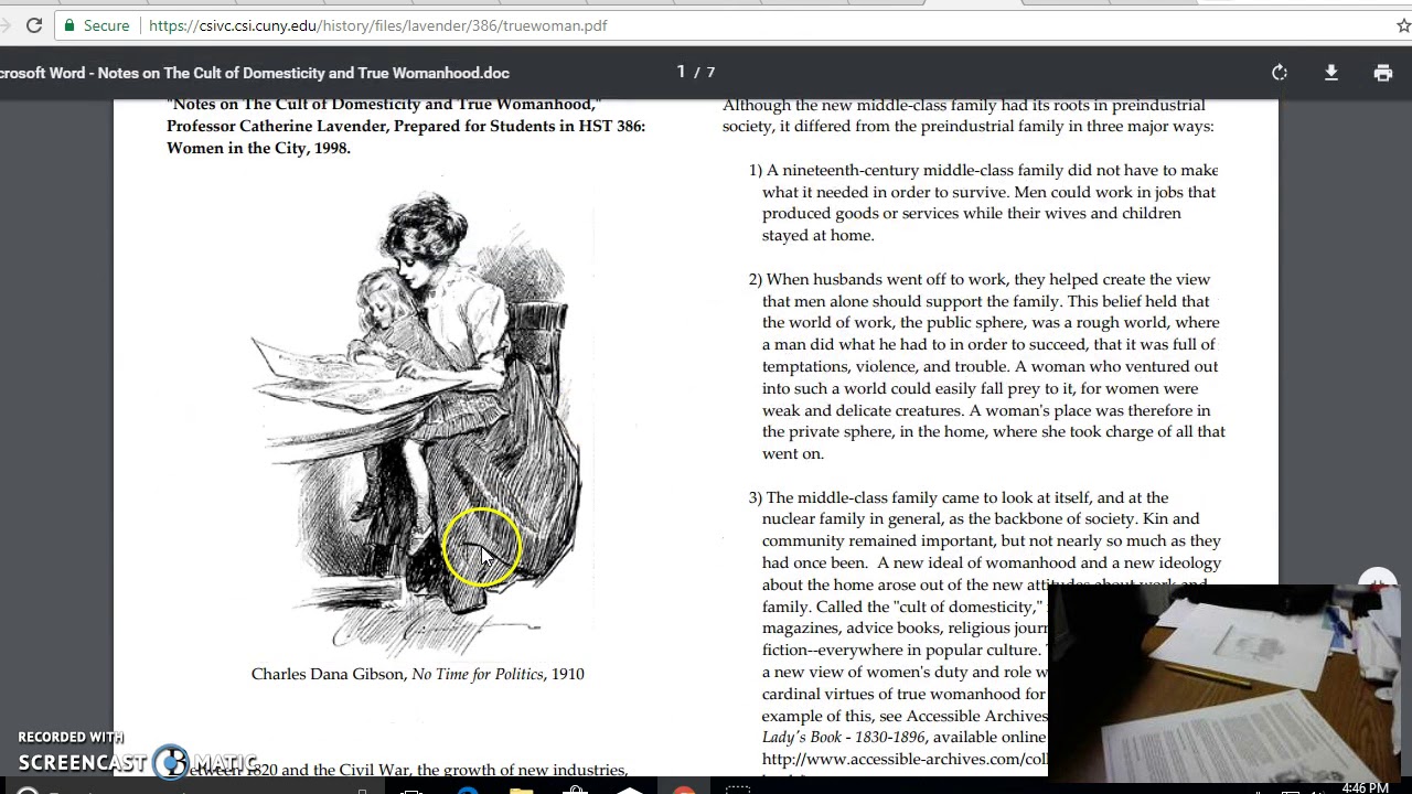 Cult of womanhood historical significance image