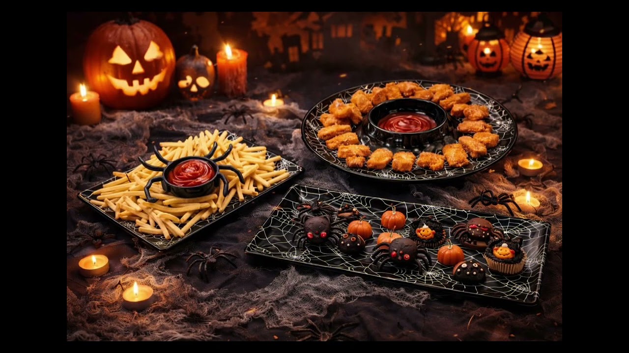 Spooky Melamine Halloween Tray Set  Custom Bulk Partyware for B2B Orders