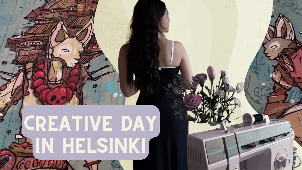 Sewing a Dress After Years | Helsinki Flea Market Inspiration | Silent Vlog