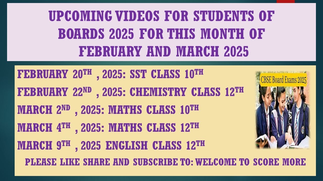 UPCOMING VIDEOS FOR BOARDS 2025 WITH DATES BE THERE YouTube Upcoming videos for boards 2025 with dates be there youtube