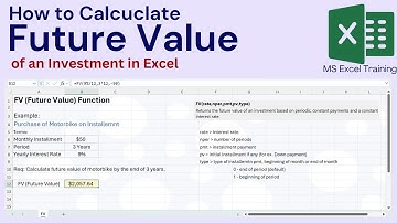 How to Calculate Future Value of Investment in Excel