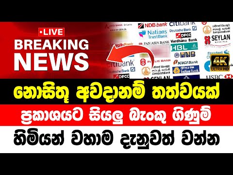 BREAKING NEWS | Special announcement about banks | TODAY NEWS UPDATE LIVE | HIRU NEWS 1 BREAKING NEWS | Special announcement about banks | TODAY NEWS UPDATE LIVE | HIRU NEWS thumbnail