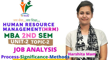 HRM UNIT-2 TOPIC JOB ANALYSIS PROCESS SIGNIFICANCE METHODS