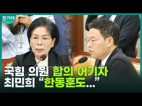 “이제 민주당 의원들도 한동훈 대표 비판하셔도 된다” 최민희가 국회 진행 중 발언한 이유