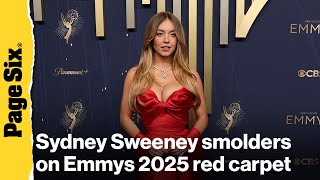 Sydney Sweeney Smolders In Red-Hot Strapless Gown On Emmys 2025 Carpet