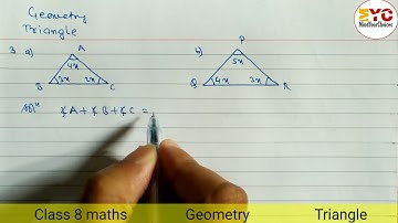 Class 8 Geometry Triangle Exercise | Geometry Class 8 Triangle | Find The Value of angles