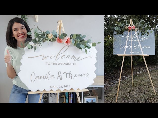 Cricut - DIY Acrylic Wedding Sign with Smart Vinyl - YouTube
