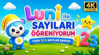 Luni ile Sayıları Öğreniyorum 1️⃣2️⃣3️⃣ | 1'den 10'a Sayılar Şarkısı | Çocuk Şarkıları 🔢🎵⭐