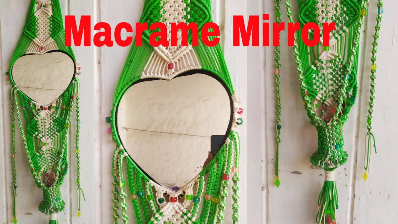 Heart shape macrame mirror wall hanging YouTube